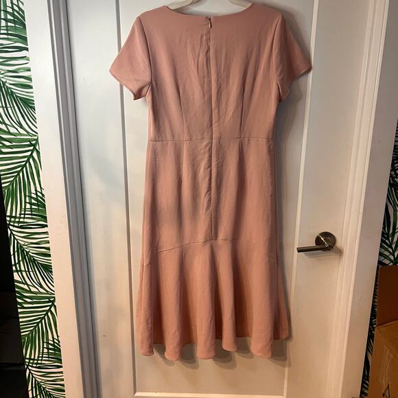 Avec Les Filles Pink Fit and Flare Short Sleeve Dress Sz 10 - Picture 2 of 11